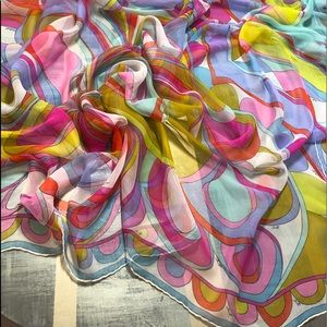 Emilio Pucci Silk Sheer Women’s Scarf 54x54.